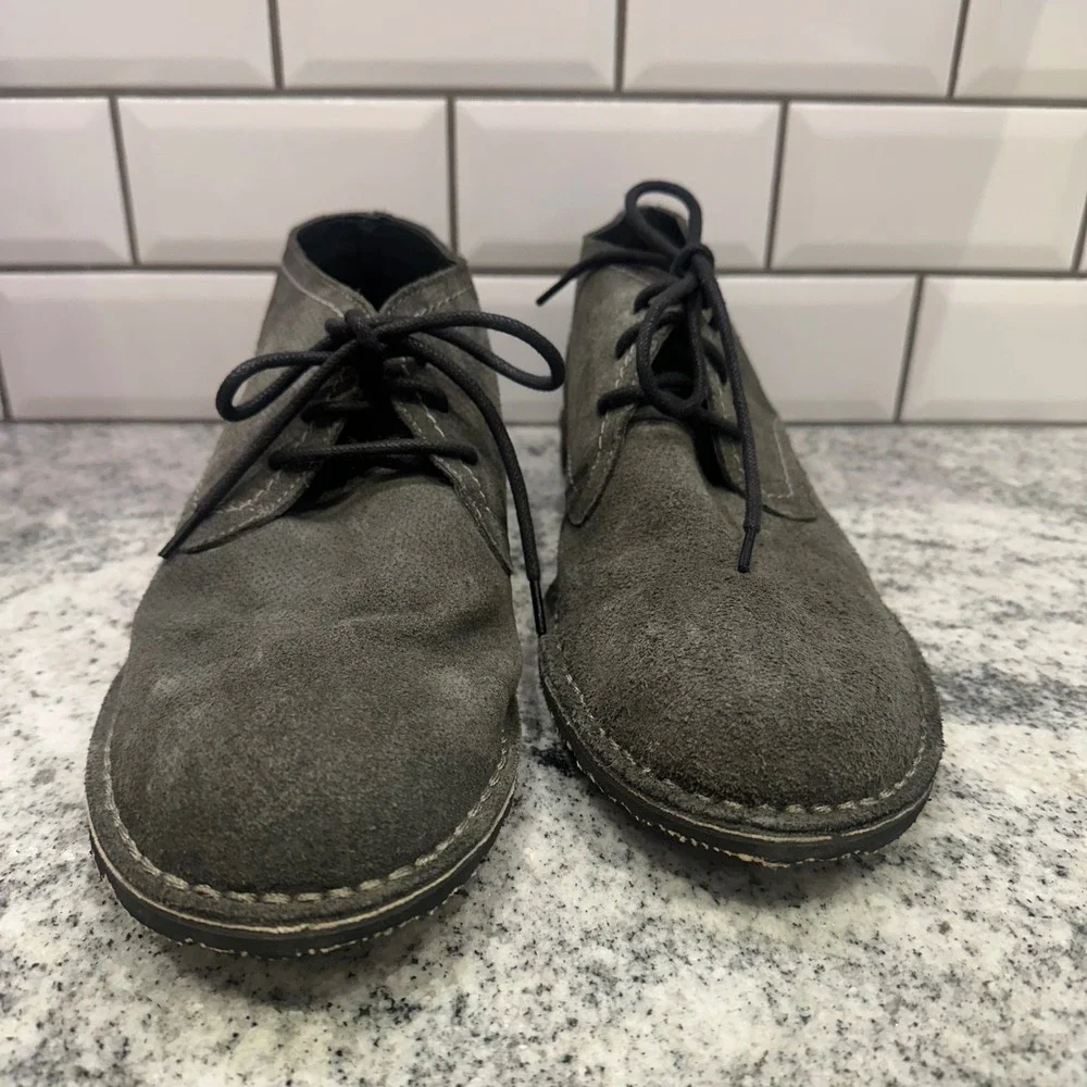 Kenneth Cole‎ Reaction Mens 11 Gray Suede Leather Ankle Chukka Boots Work